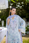 Dhanak | Silk Pret | Silk Tunic - 2PCS HAND EMBELLISHED SHIRT WITH TROUSER- SKY BLUE - House Of Hania