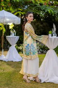 Dhanak | Silk Pret | Silk Tunic - 2PCS HAND EMBELLISHED SHIRT WITH TROUSER- YELLOW - House Of Hania