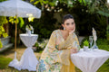 Dhanak | Silk Pret | Silk Tunic - 2PCS HAND EMBELLISHED SHIRT WITH TROUSER- YELLOW - House Of Hania
