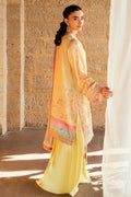 Dhanak | Silk Pret | YELLOW 2PCS HAND EMBELLISHED KURTA WITH TROUSER - House Of Hania