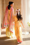 Dhanak | Silk Pret | YELLOW 2PCS HAND EMBELLISHED KURTA WITH TROUSER - House Of Hania