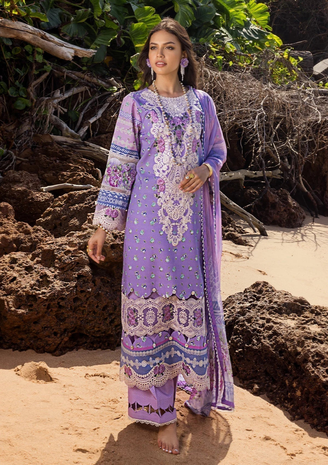 ELAF Signature Embroidered Lawn  3Pc Suit ESL-04A MADEMOISELLE - House Of Hania