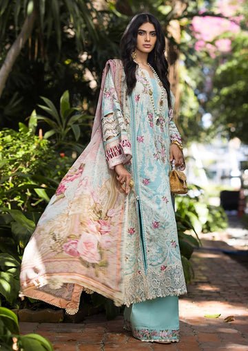 ELAF Signature Embroidered Lawn Unstitched 3Pc Suit ESL-02B PEARLY ESSENCE - House Of Hania