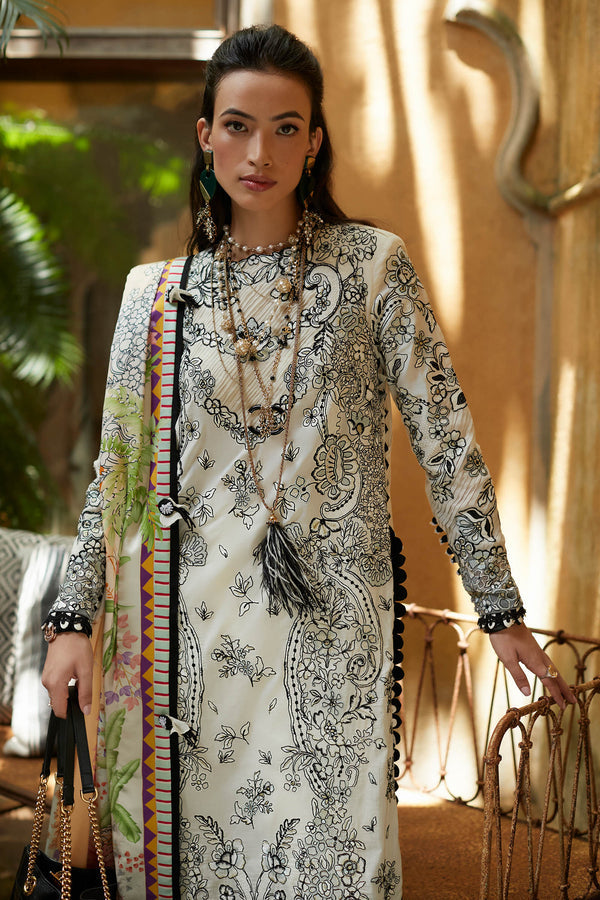 ELAN-KAIA (EL23-07 A)-LAWN COLLECTION'23 - House Of Hania