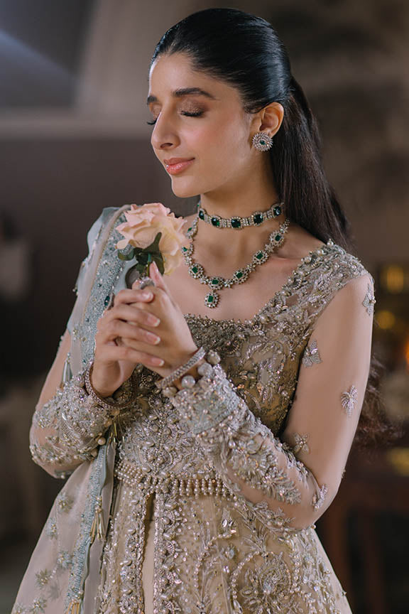 ELAN Wedding Festive Embroidered Net 3Pc Suit EC2-23-02 - House Of Hania
