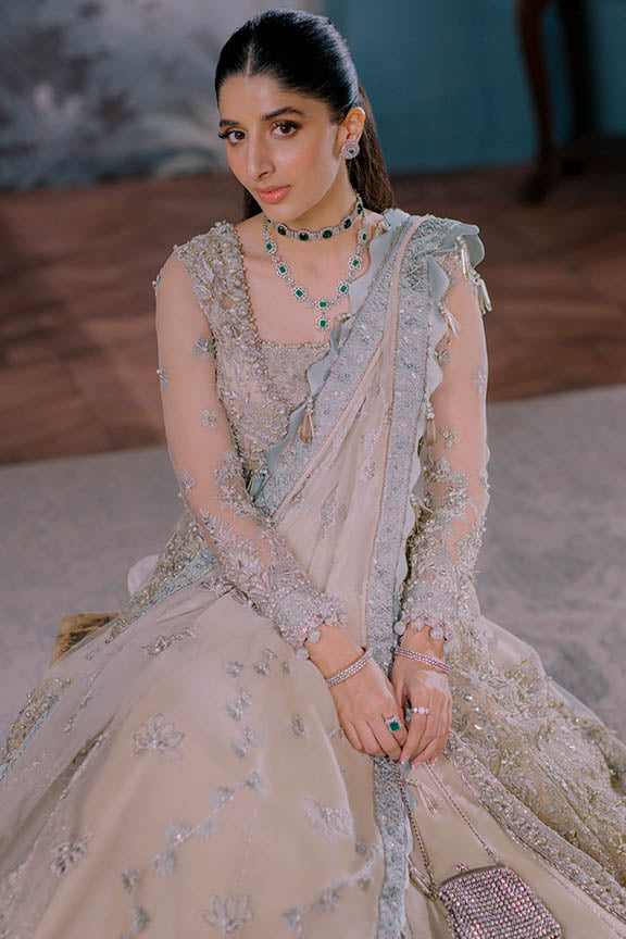 ELAN Wedding Festive Embroidered Net 3Pc Suit EC2-23-02 - House Of Hania