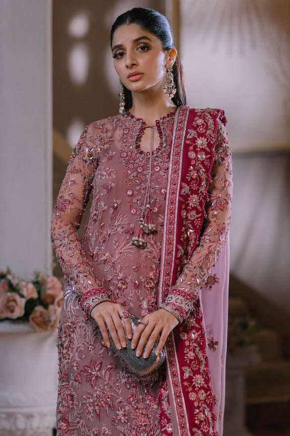 ELAN Wedding Festive Embroidered Organza 3Pc Suit EC2-23-01 - House Of Hania
