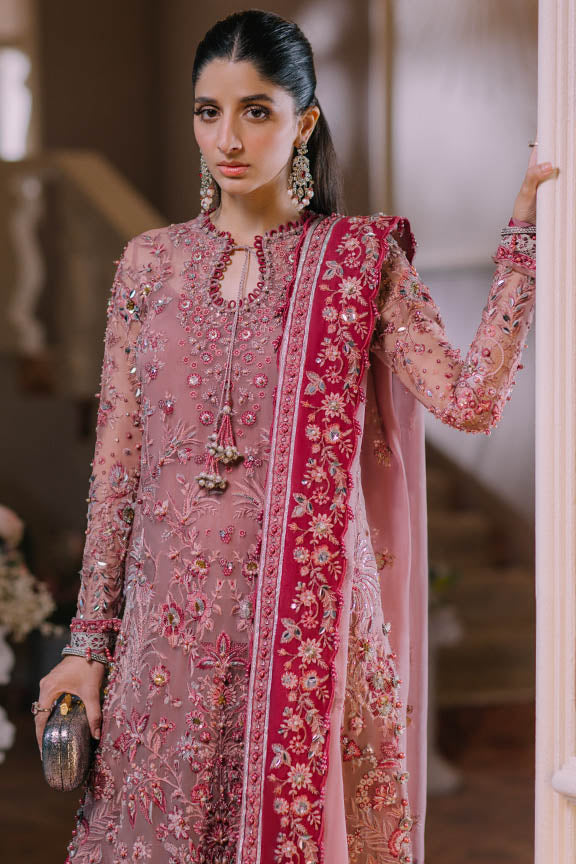ELAN Wedding Festive Embroidered Organza 3Pc Suit EC2-23-01 - House Of Hania