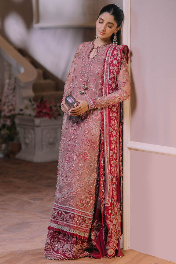 ELAN Wedding Festive Embroidered Organza 3Pc Suit EC2-23-01 - House Of Hania