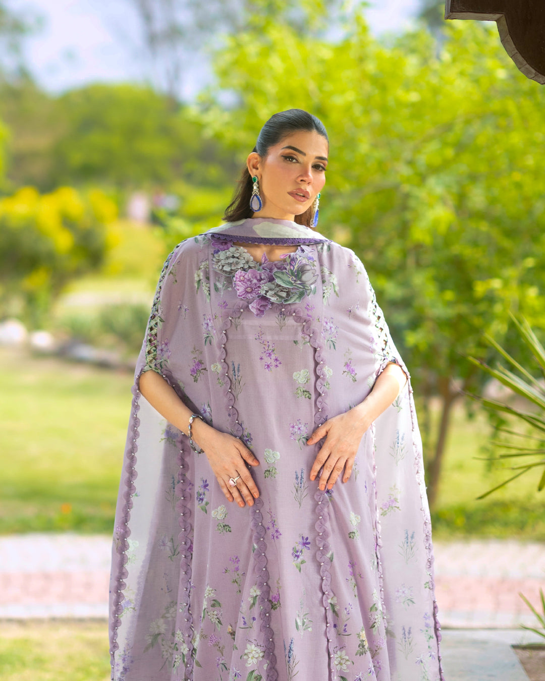 Elaf Premium | Bridgerton Prints 26 | EPB-6A LILAC GARDEN - House Of Hania