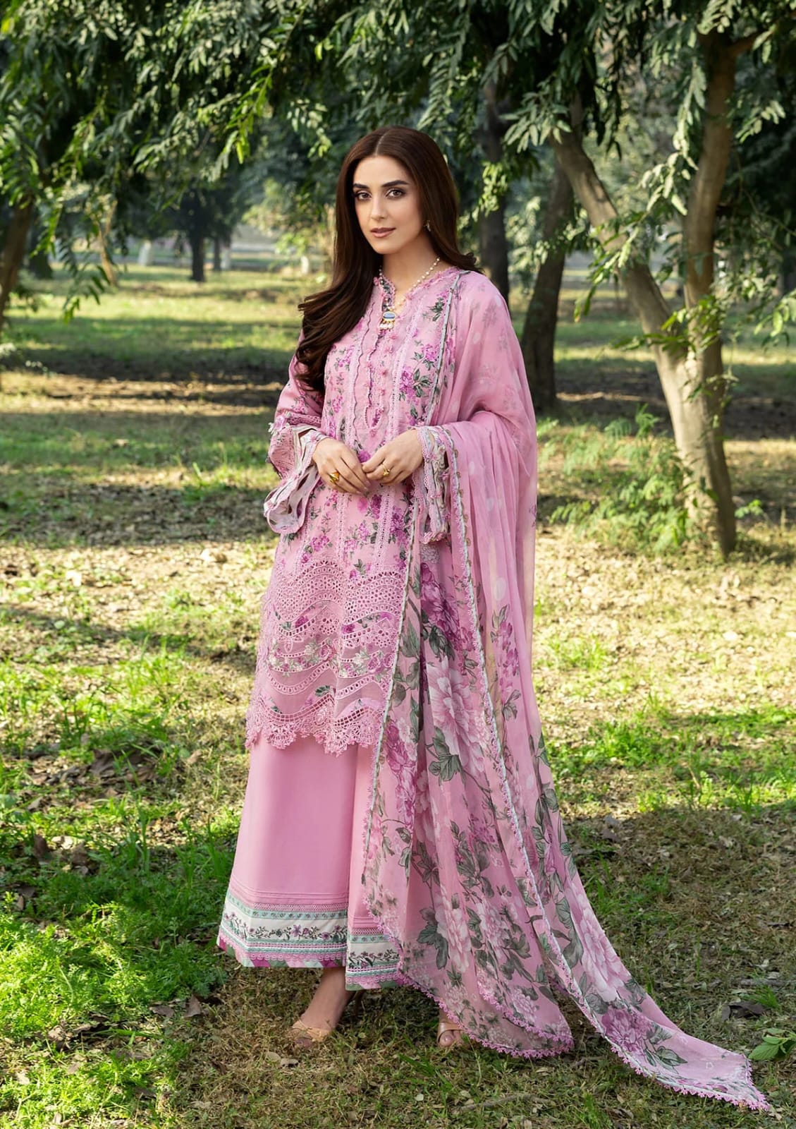 Elaf Premium | CHIKANKARI PRINTS 26 | ERC-3A MAN MAYAL - House Of Hania