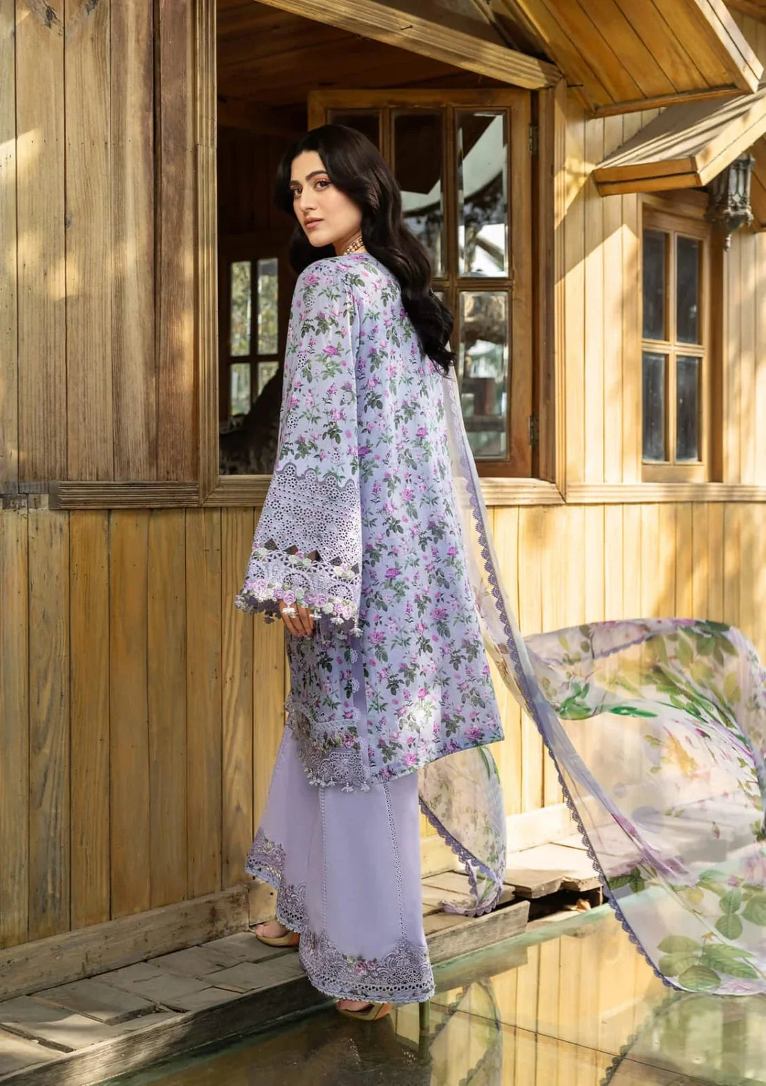 Elaf Premium | CHIKANKARI PRINTS 26 | ERC-6B IRIS - House Of Hania