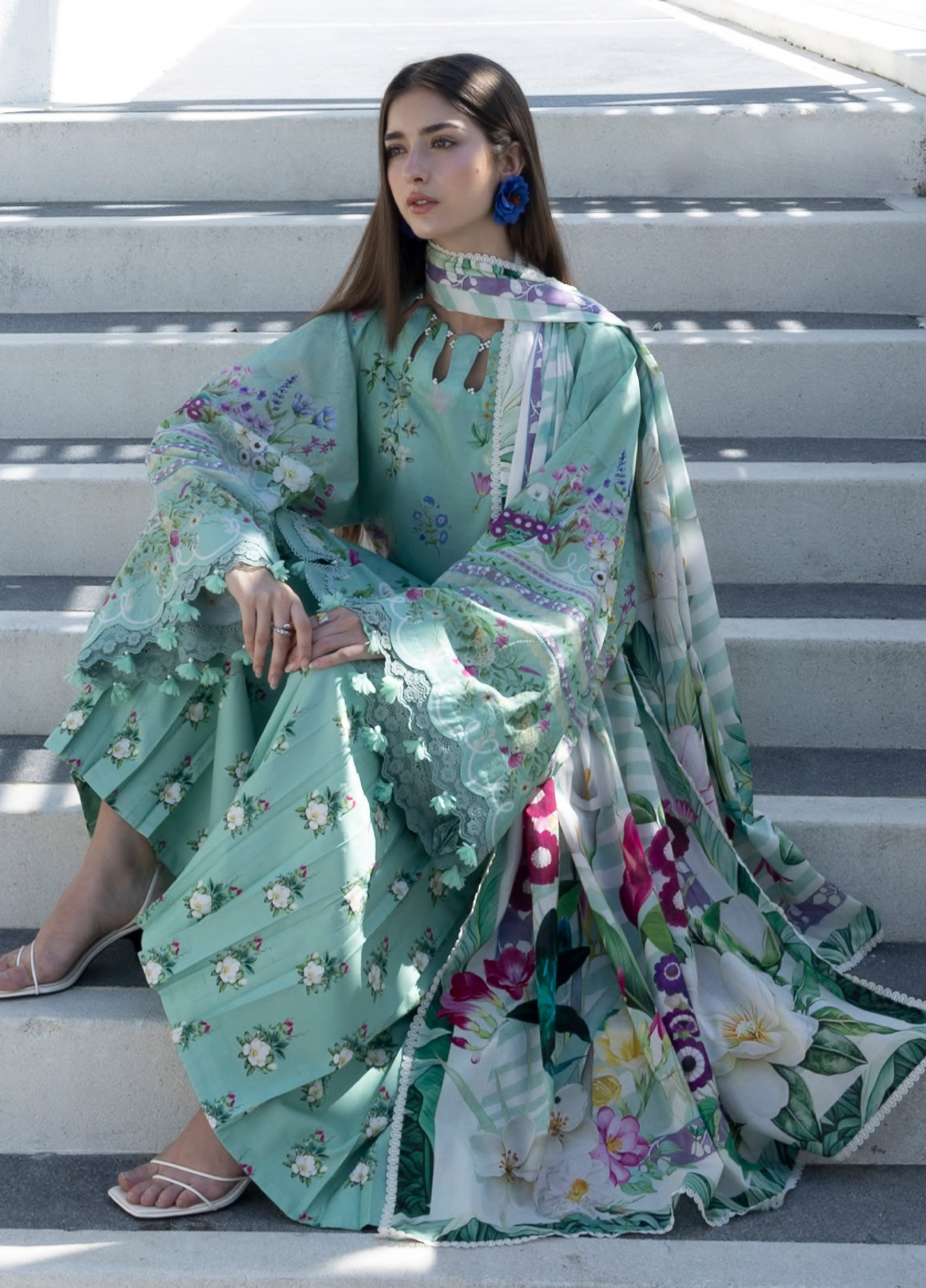 Elaf Premium | Eid Lawn'26 | EPN-7A TEAL ME - House Of Hania