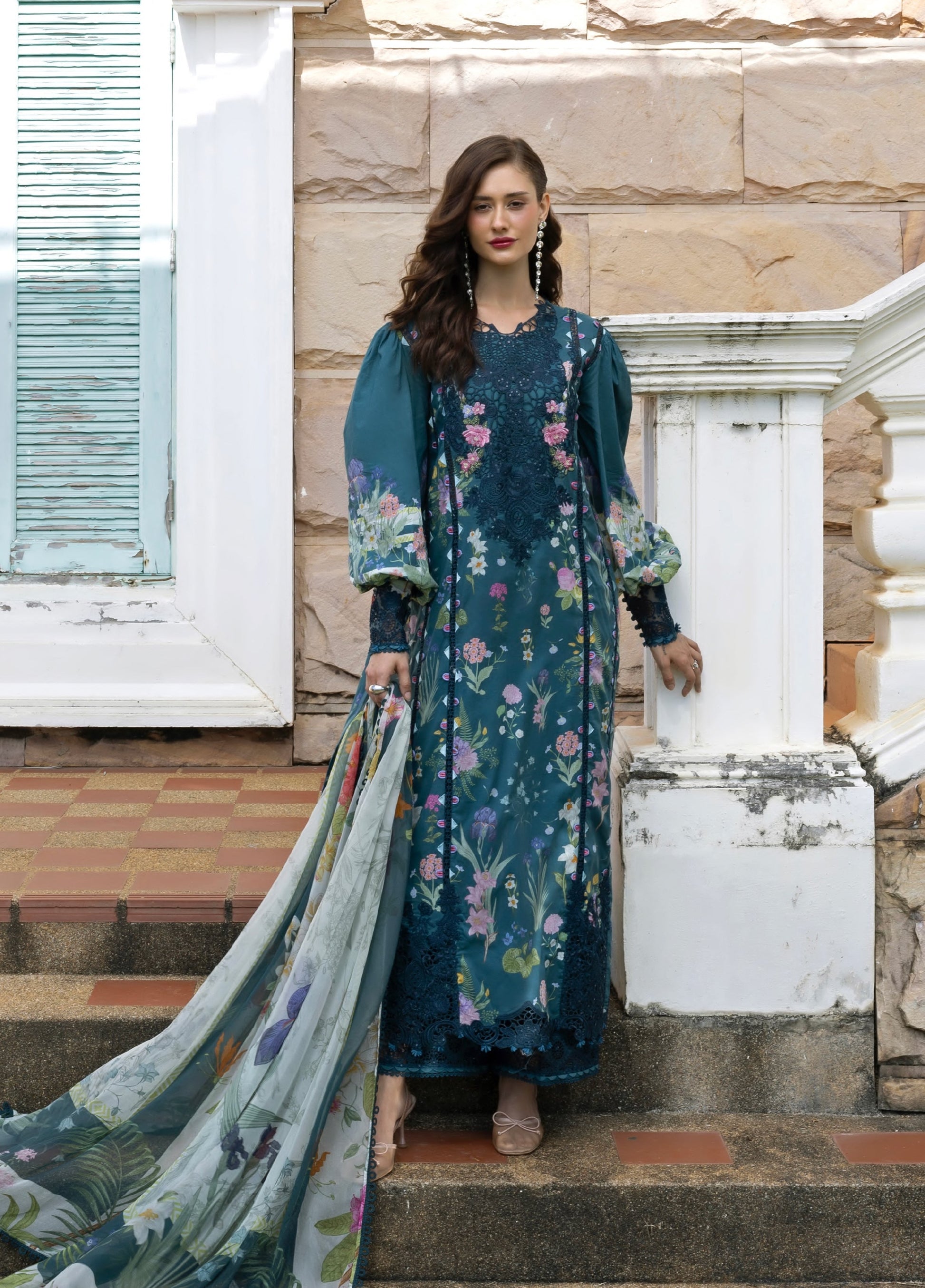 Elaf Premium | Eid Lawn'26 | ESA-5A OCEANA VEIL - House Of Hania