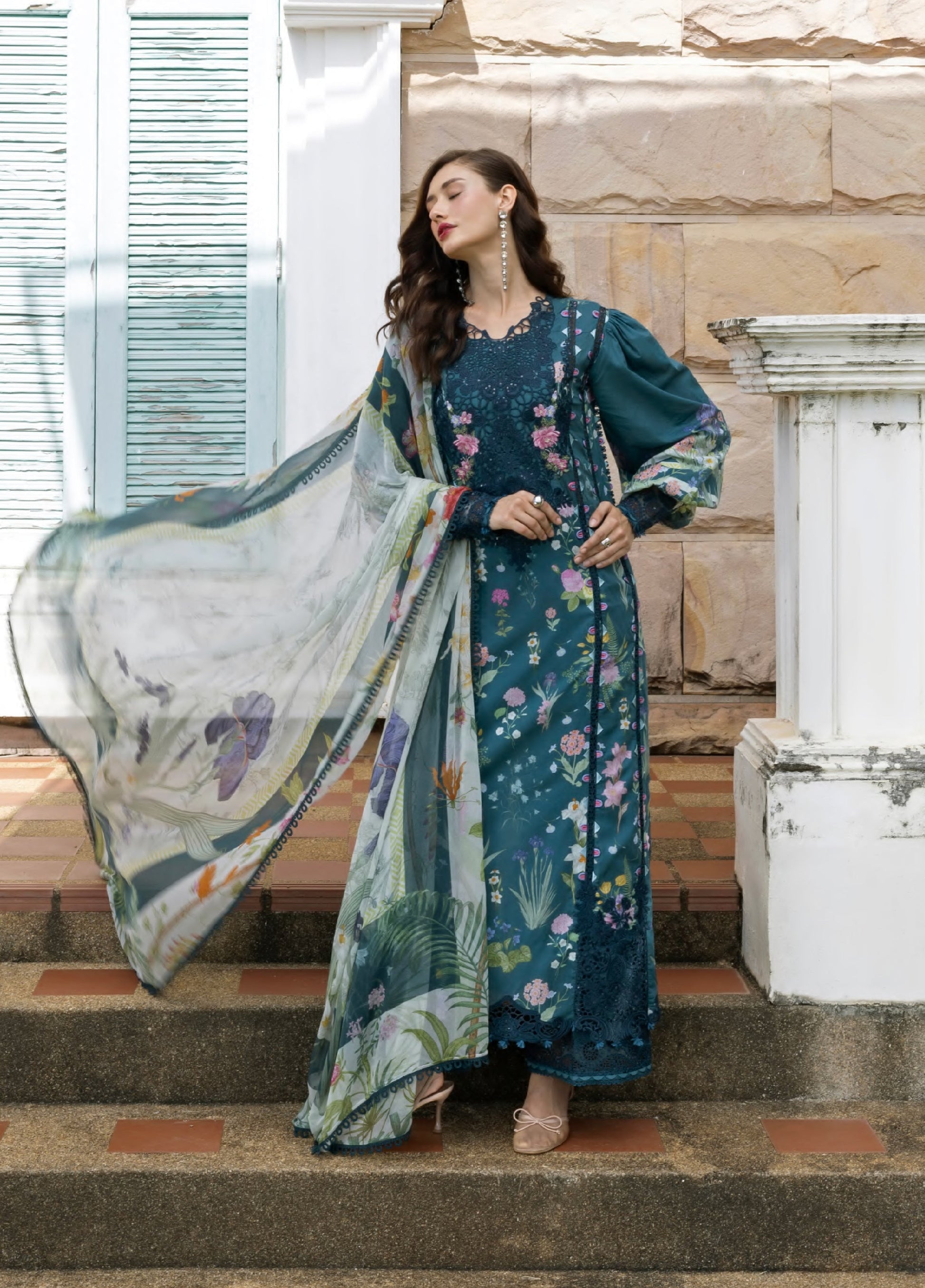 Elaf Premium | Eid Lawn'26 | ESA-5A OCEANA VEIL - House Of Hania