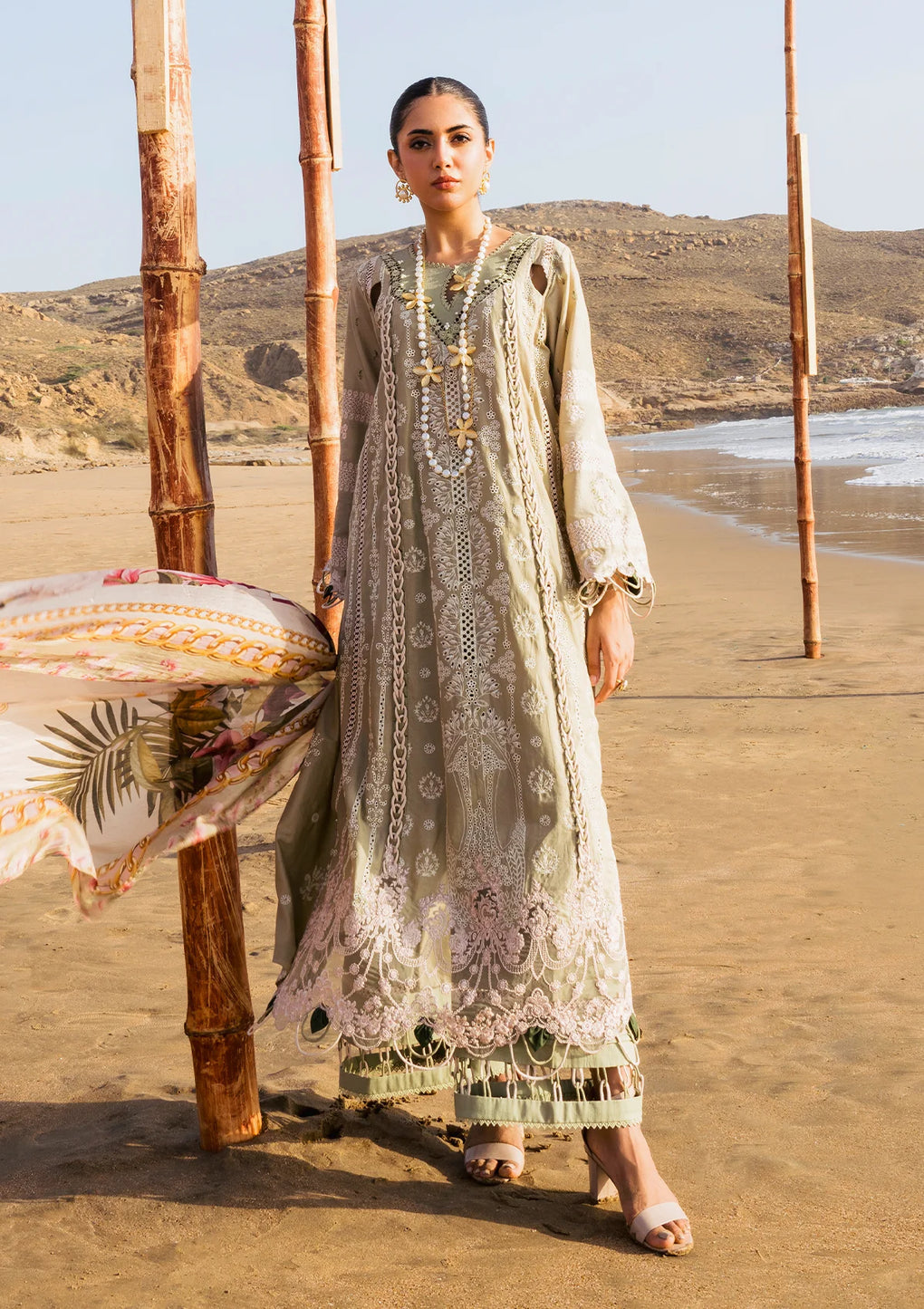 Elaf Premium | Hai Kuch Festive Lawn 24 | EHK-08 Pur Shokh - House Of Hania