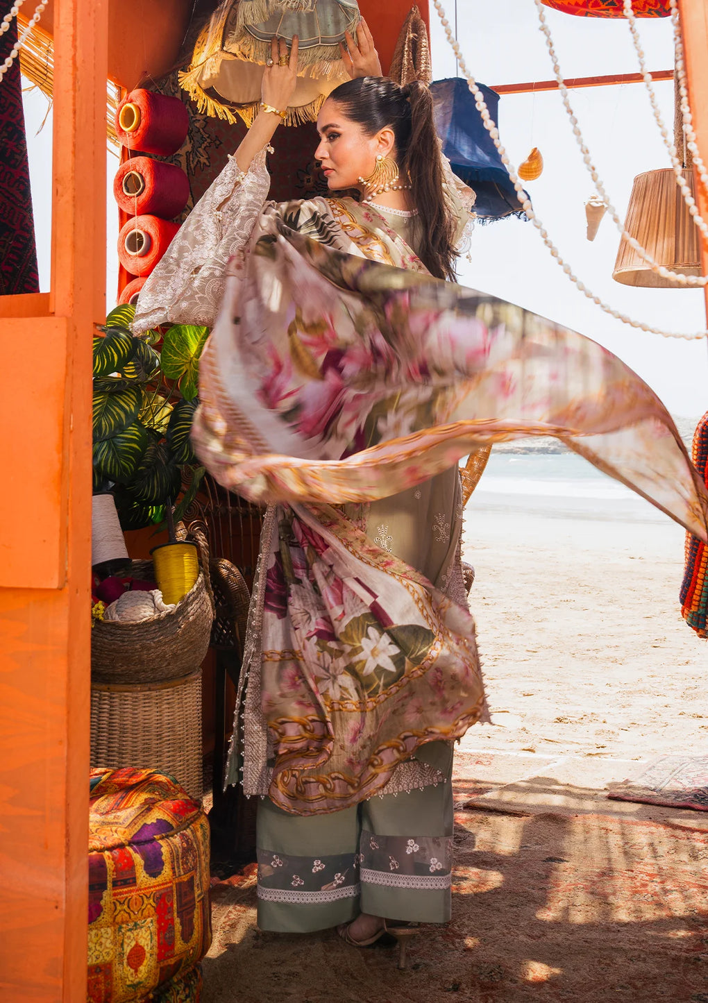 Elaf Premium | Hai Kuch Festive Lawn 24 | EHK-08 Pur Shokh - House Of Hania