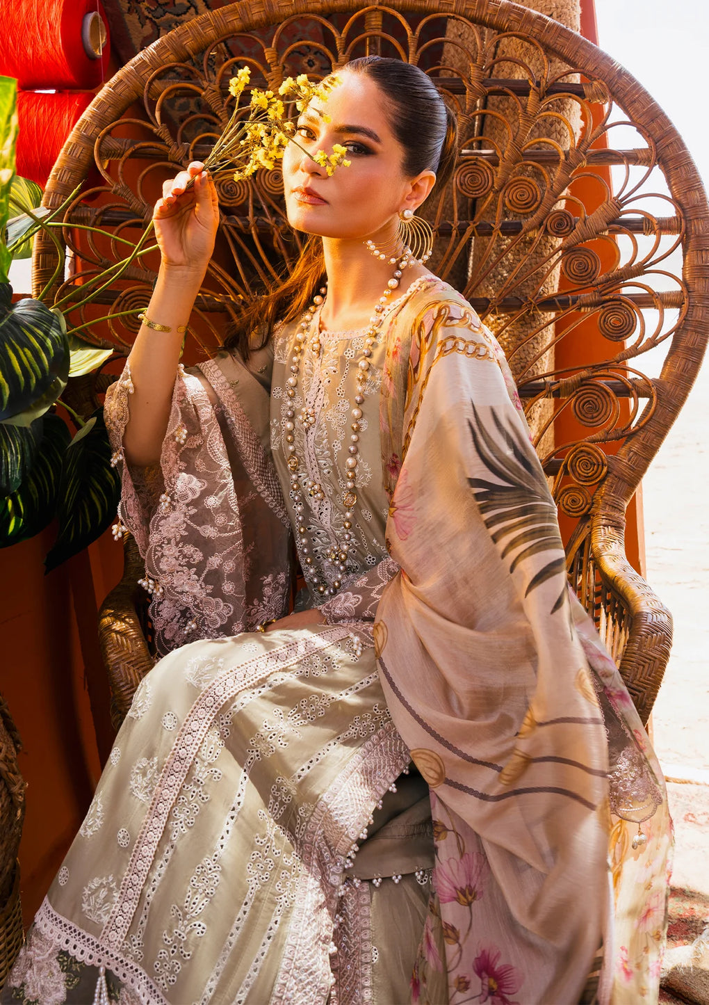 Elaf Premium | Hai Kuch Festive Lawn 24 | EHK-08 Pur Shokh - House Of Hania