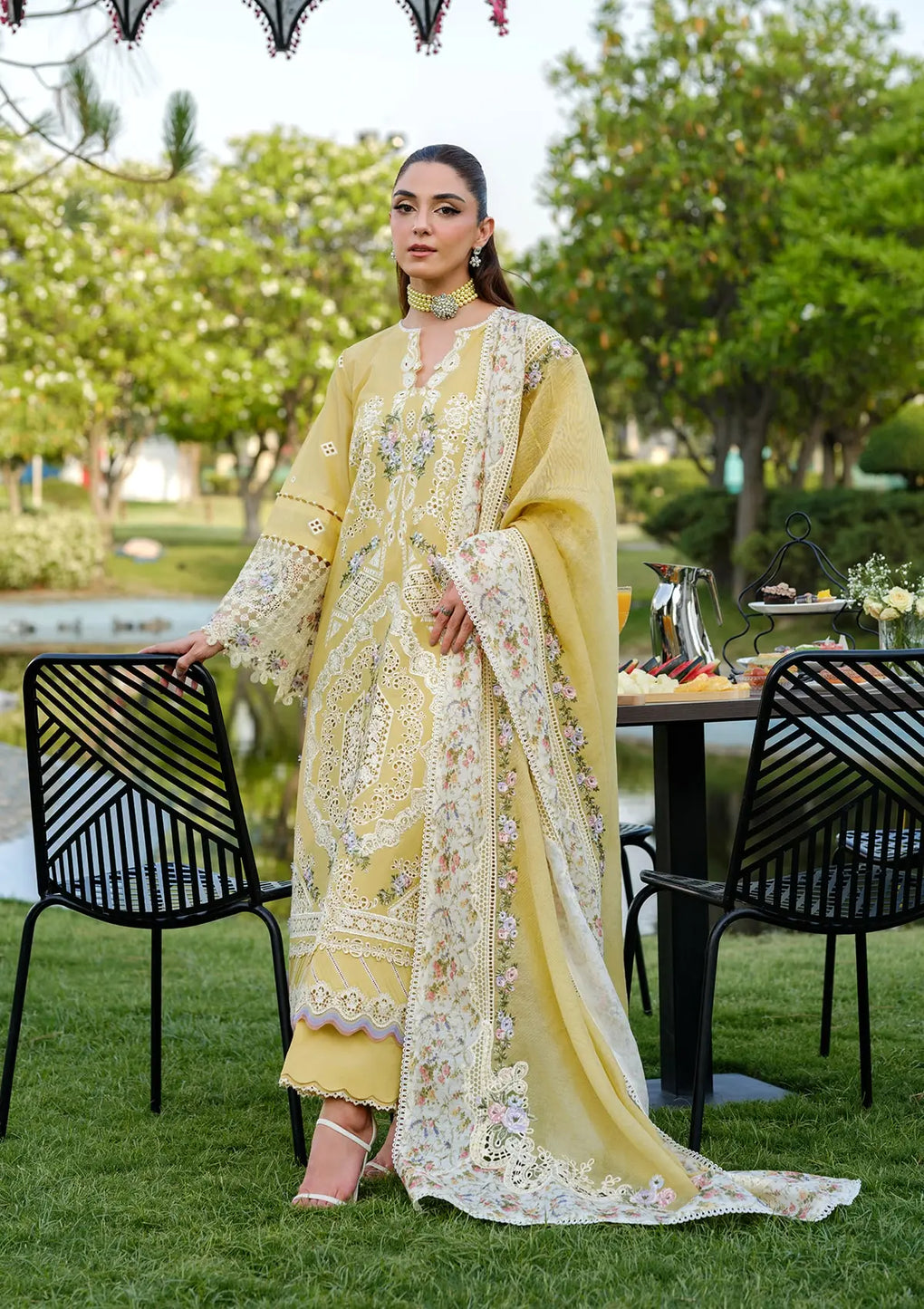 Elaf Premium | Luxury Lawn 25 | ELH-4A DANDELION - House Of Hania