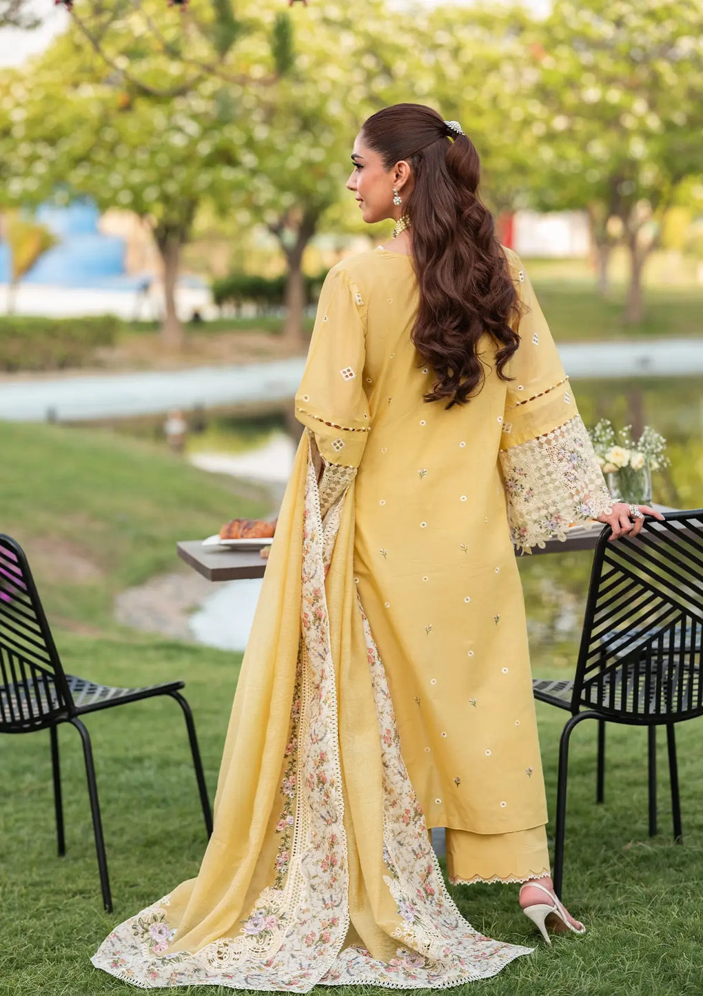 Elaf Premium | Luxury Lawn 25 | ELH-4A DANDELION - House Of Hania