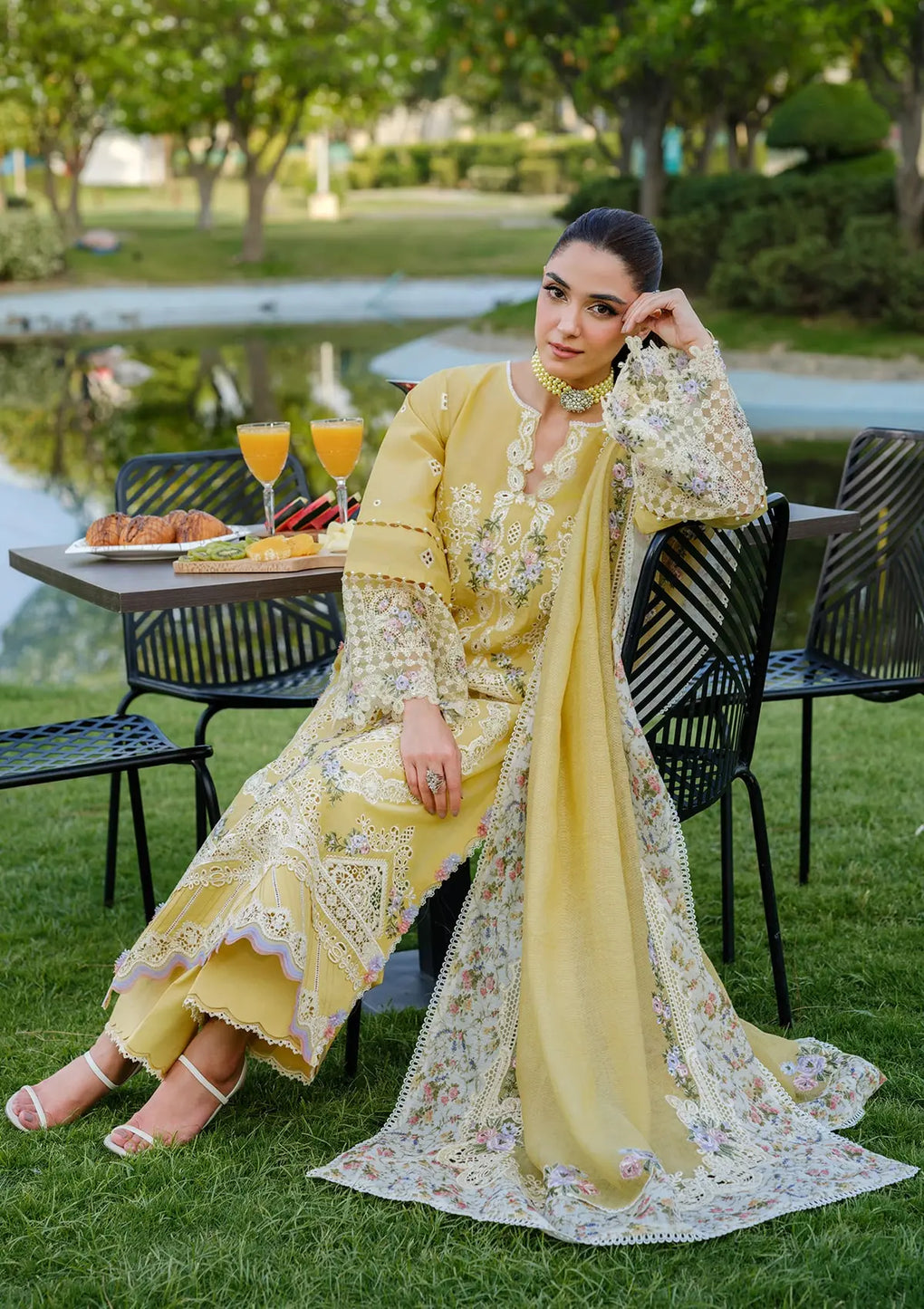 Elaf Premium | Luxury Lawn 25 | ELH-4A DANDELION - House Of Hania