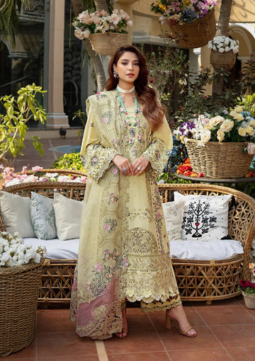 Elaf Premium | Luxury Lawn 25 | ELM-3A BAHAAR - House Of Hania