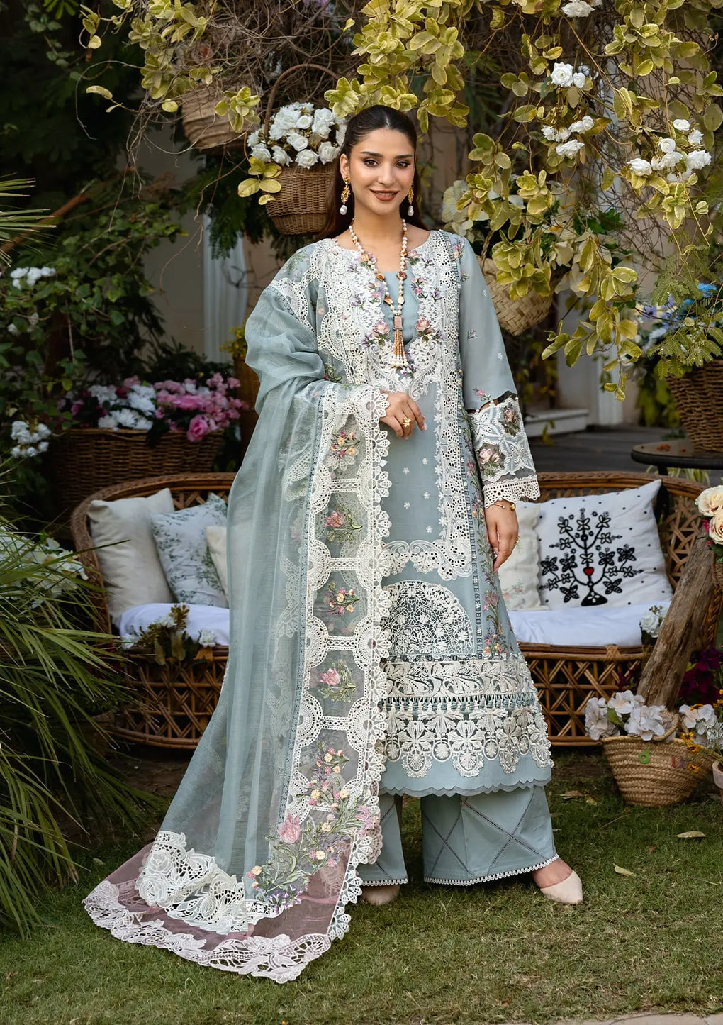 Elaf Premium | Luxury Lawn 25 | ELM-3B SAMAA - House Of Hania