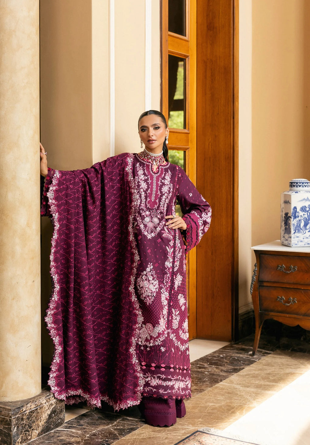 Elaf Premium | Luxury Winter 25 | EWK-2B BERRYBLUSH - House Of Hania