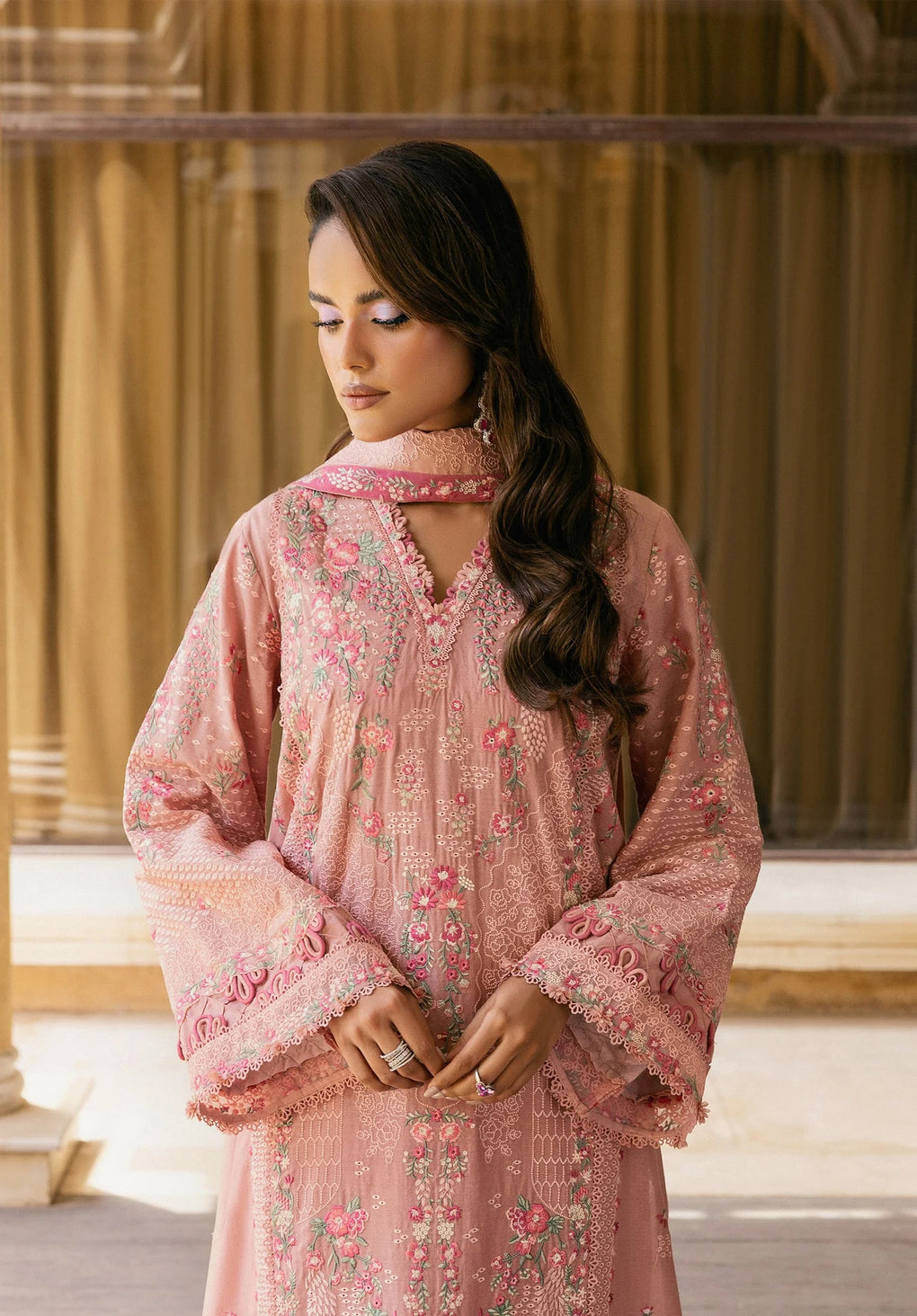 Elaf Premium | Luxury Winter 25 | EWK-3A DUSTYROSE - House Of Hania