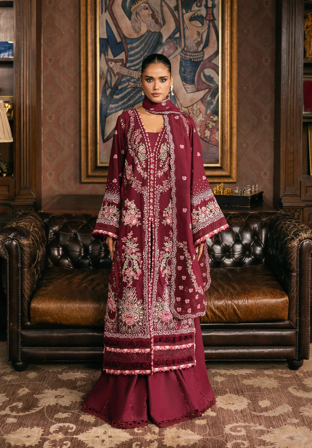 Elaf Premium | Luxury Winter 25 | EWK-4B CRIMSONELLE - House Of Hania