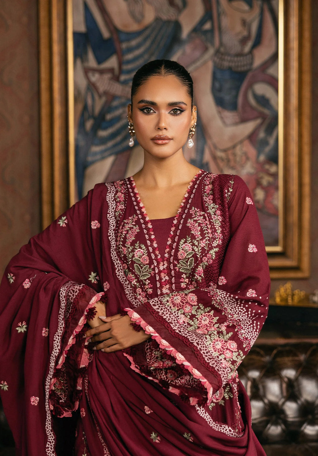 Elaf Premium | Luxury Winter 25 | EWK-4B CRIMSONELLE - House Of Hania