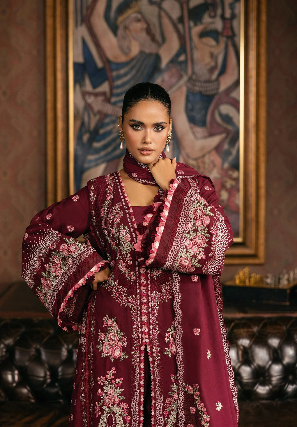 Elaf Premium | Luxury Winter 25 | EWK-4B CRIMSONELLE - House Of Hania