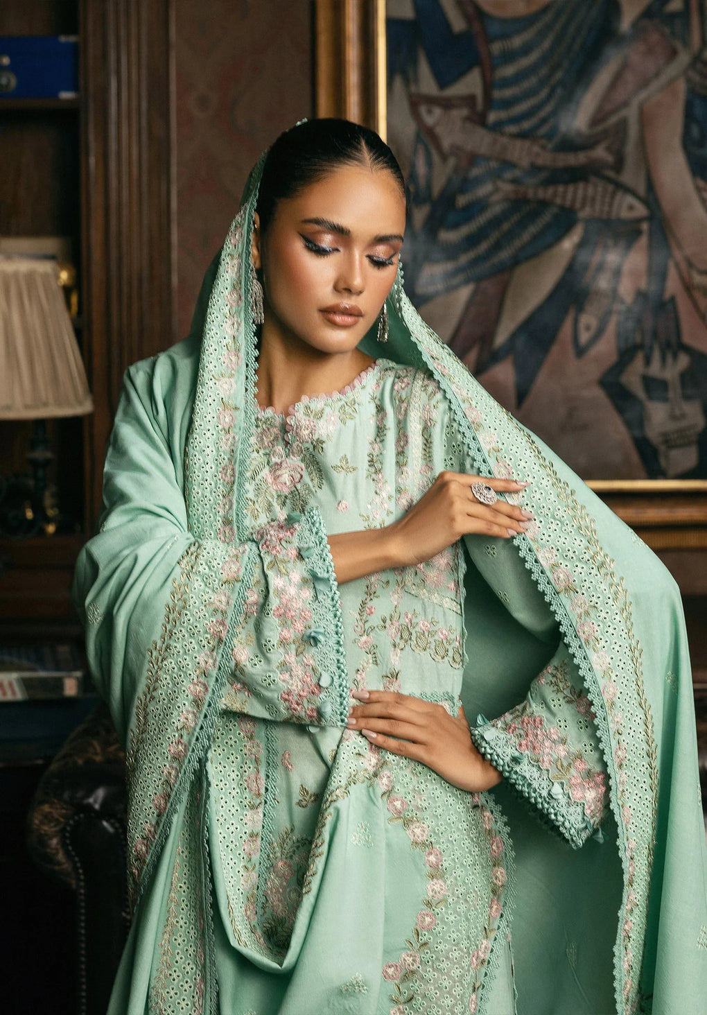 Elaf Premium | Luxury Winter 25 | EWK-5B FLORAZURE - House Of Hania