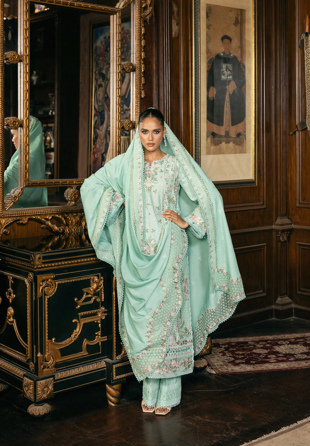 Elaf Premium | Luxury Winter 25 | EWK-5B FLORAZURE - House Of Hania
