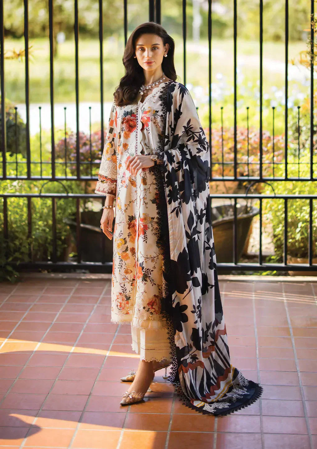 Elaf Premium | Print Chikankari 24 | ECT-02A MELROSE - House Of Hania