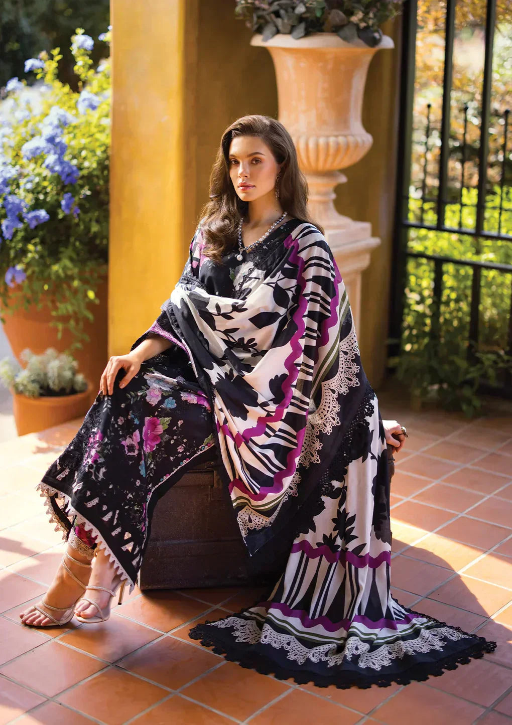 Elaf Premium | Print Chikankari 24 | ECT-02B DARIEN - House Of Hania