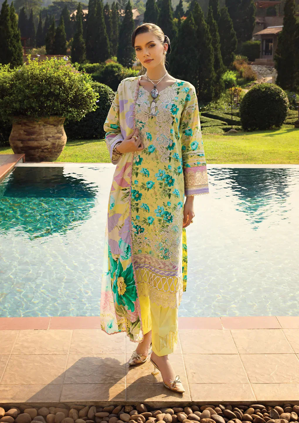 Elaf Premium | Print Chikankari 24 | ECT-06B MISTY SERENADE - House Of Hania