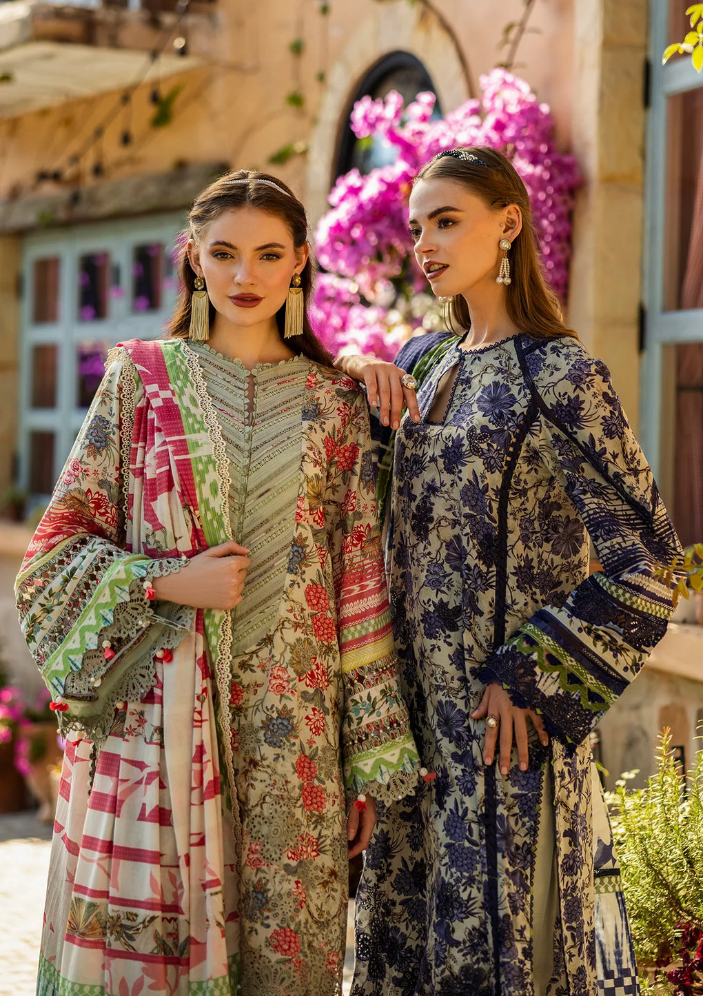 Elaf Premium | Print Chikankari 25 | ELK-01B GIARDINO - House Of Hania