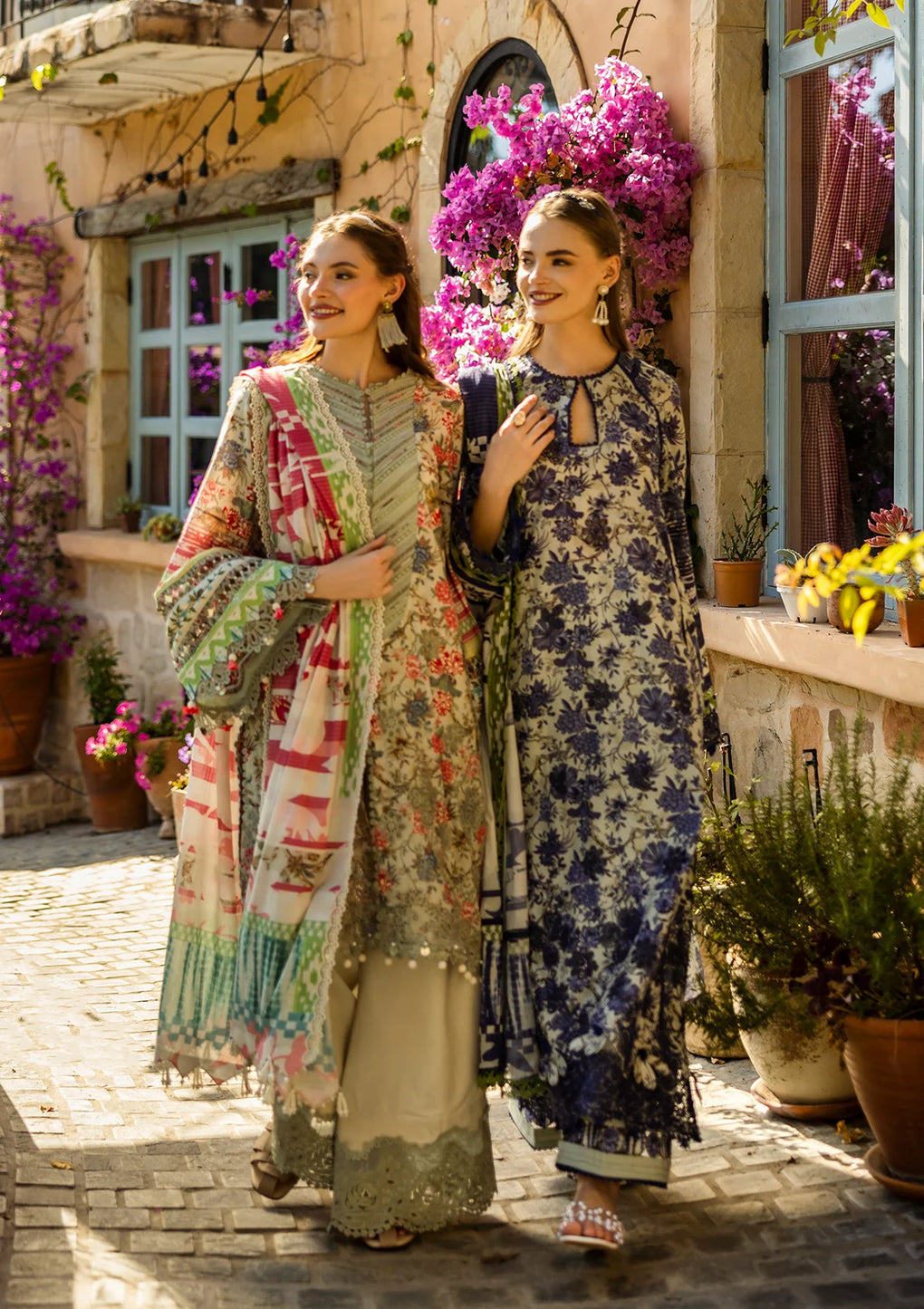 Elaf Premium | Print Chikankari 25 | ELK-01B GIARDINO - House Of Hania