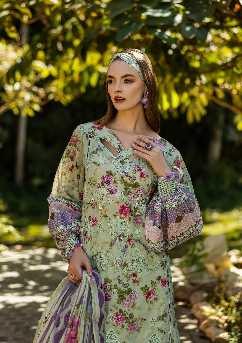 Elaf Premium | Print Chikankari 25 | ELK-03A FLOREALE - House Of Hania