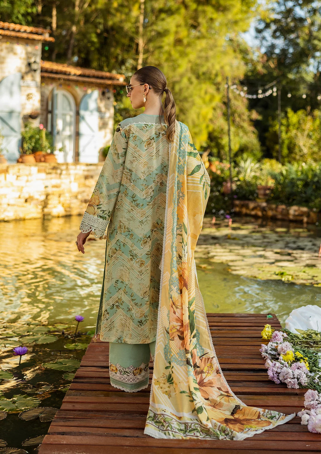 Elaf Premium | Print Chikankari 25 | ELK-06A PISTACHIO DREAMS - House Of Hania