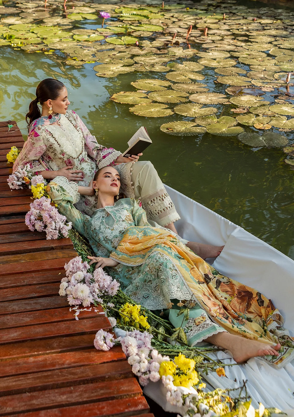 Elaf Premium | Print Chikankari 25 | ELK-06A PISTACHIO DREAMS - House Of Hania