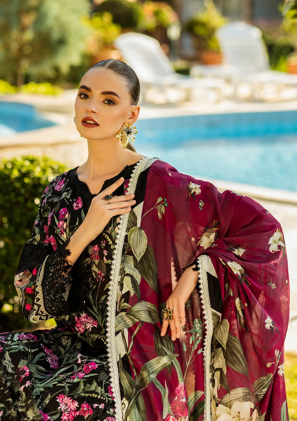 Elaf Premium | Print Chikankari 25 | ELK-08A VISTA - House Of Hania