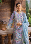 Elaf Premium Print Chikankari Lawn  3Pc Suit ECT-03A OCEAN BLUE - House Of Hania