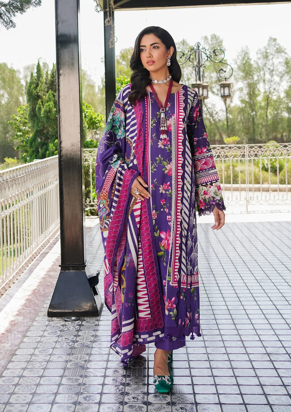 Elaf Premium | Printed Collection 24 | EEP-02B - Bloomie - House Of Hania