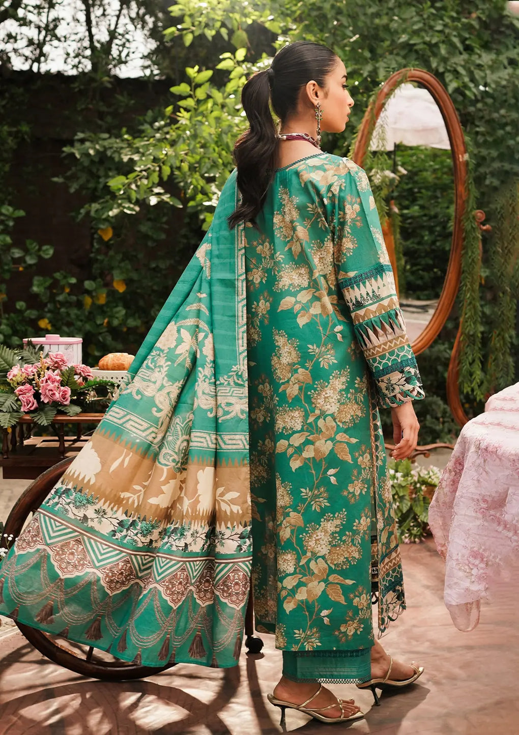 Elaf Premium | Printed Collection 24 | EEP-04B - Chic Teal - House Of Hania