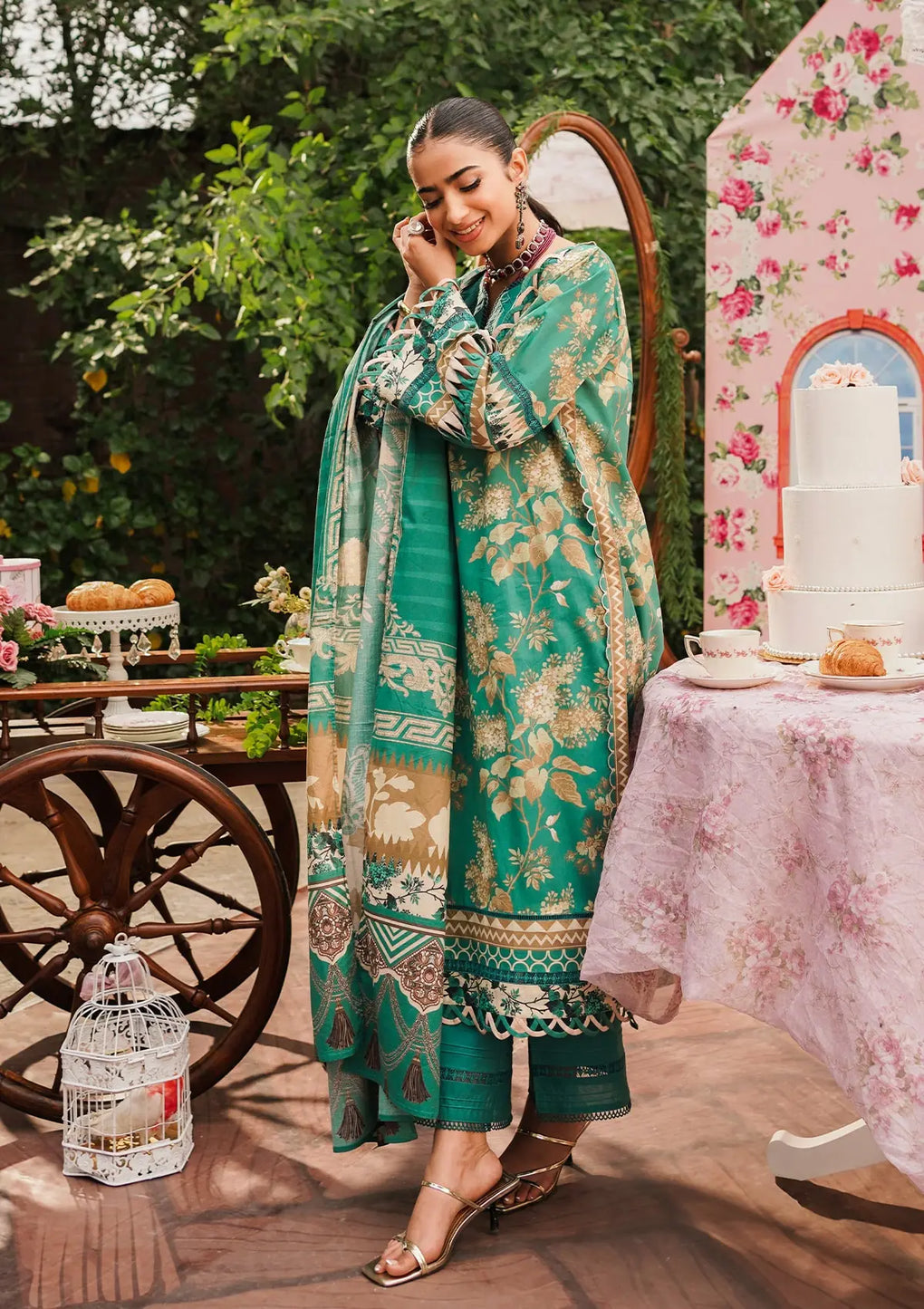 Elaf Premium | Printed Collection 24 | EEP-04B - Chic Teal - House Of Hania