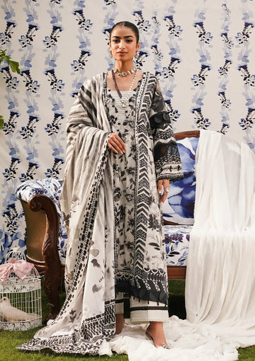 Elaf Premium | Printed Collection 24 | EEP-07B - Black Blossom - House Of Hania