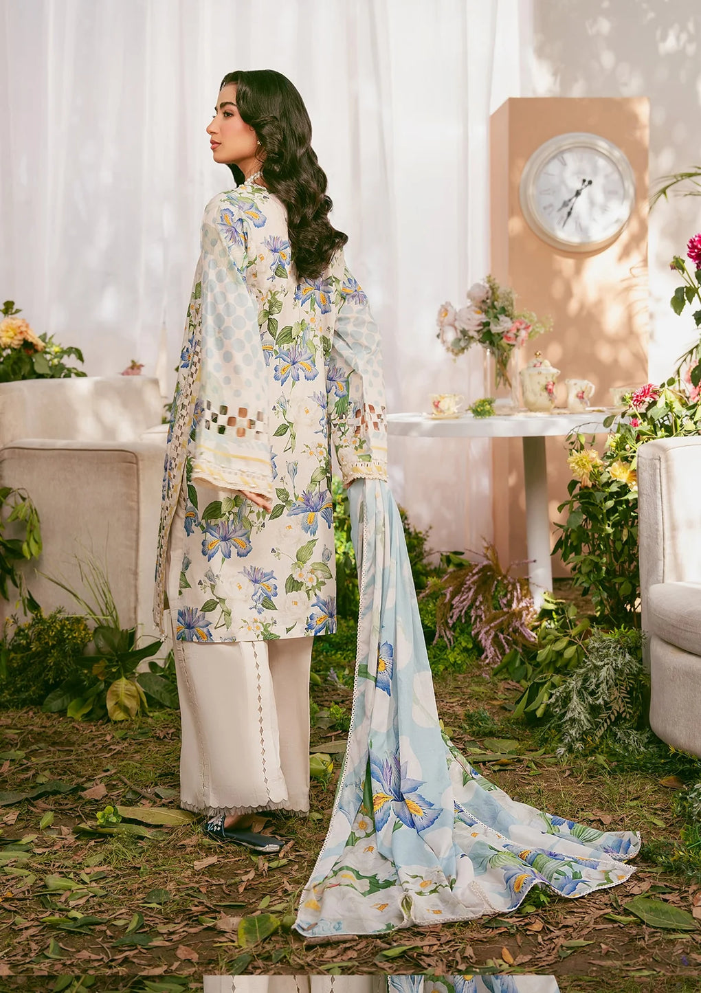 Elaf Premium | Prints 25 | EPS-6A IVORY PETALS - House Of Hania