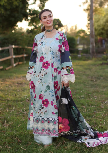 Elaf Premium | Prints Chikankari 24 | 01B AQUABELLA - House Of Hania